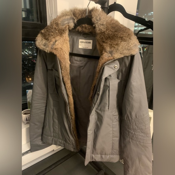 ZADIG ET VOLTAIRE Kamil Stud jacket with removable fur - Picture 1 of 4